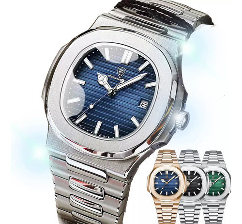 Relógio De Quartzo Quadrado Data Luminoso Empresário 0