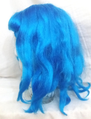 Peluca Cosplay Azul Turquesa  Manga Anime Teatro 0
