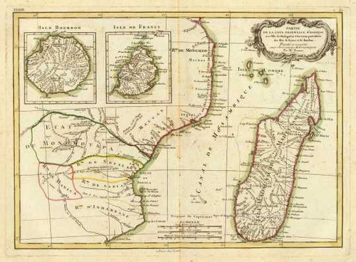 Lámina 45x30 Cm. - Mapa De La Costa Oriental De Africa 1790 0
