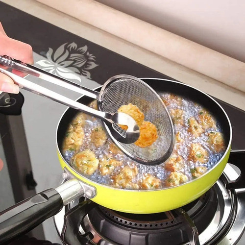 Colador-pinza De Acero Inox Con Clip  Sujecion De Alimentos 1