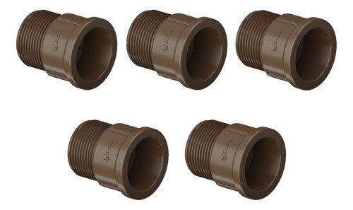 Adaptador Soldável Curto Kit 5 Uni 40mm 1.1/4  Marrom Tigre 0