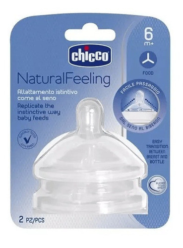 Chicco Tetina Natural Feeling +6m Flujo Papilla - Bukito 0