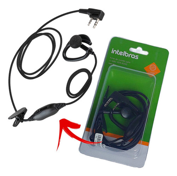 Kit 2x Fone Ouvido Intelbras Radiocomunicador Rpa6000 Rc3002 0