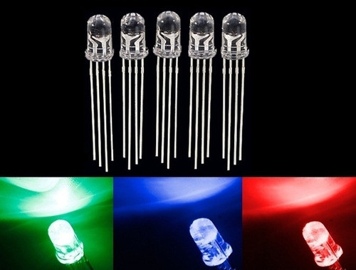 5 Led 5mm Alto Brillo Rgb 4 Pines Cátodo Común 1