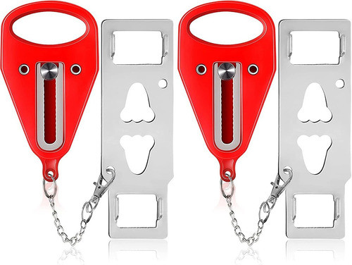 2 Cerraduras De Puerta Portatil Kuogo Rojo 0