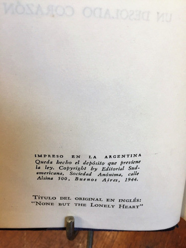 Libro Un Desolado Corazón - La Casa De Honduras (5693) 1