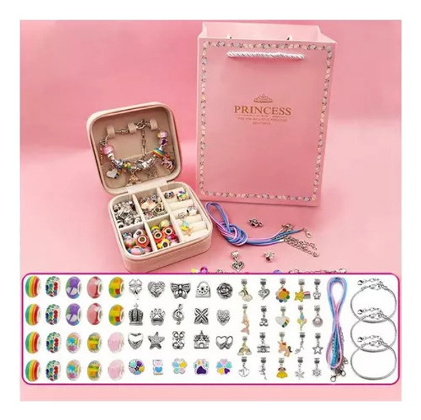 Kit Bijuterias Infantil Miçangas Diy Bracelete Princesas 1