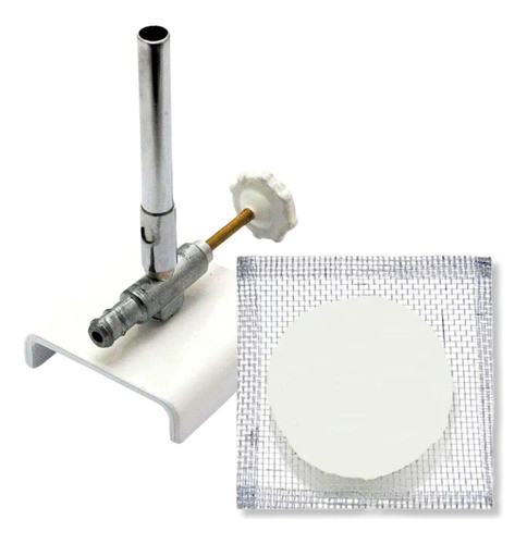 Kit Bico De Bunsen C/ Registro Com Tela C/ Refratário 10x10 0