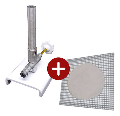 Kit Bico De Bunsen C/ Registro Com Tela C/ Refratário 10x10 1