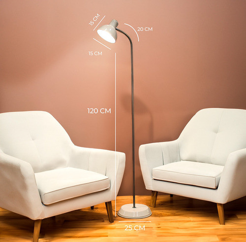 Lámpara De Pie Moderna Cabezal Flexible E27 1