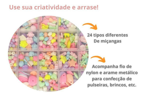 Kit Miçanga Diy Beads Estojo 24 Cavidade Empreender Brincar 1