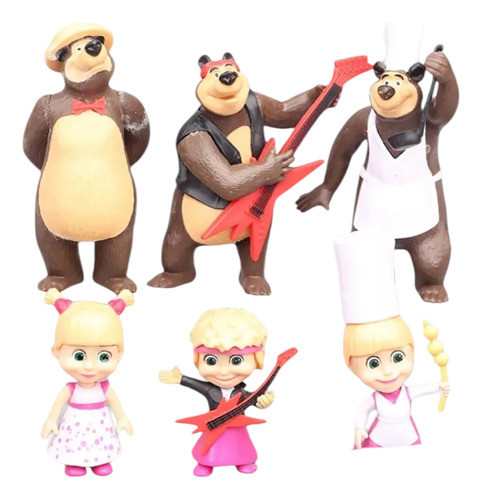 Masha Y El Oso Set Figuras Colección Decoración 1
