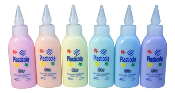 Pasticola Color Pastel X6 Pegamento Escolar 0