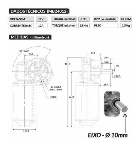 Motor 12v Dc Motoredutor 40 Rpm  Controle Remoto Fonte 12v 1