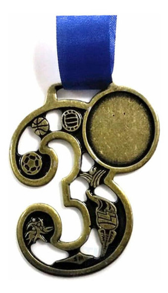 Medalha 75mm Numeral 3 Bronze Pacote C/ 5 Unidades 0 Medalha 75mm Numeral 3 Bronze Pacote C/ 5 Unidades 0