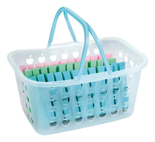 Canasto Cesto Plástico Con Palillos Para Ropa - Garageimpo 0