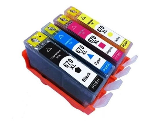 Kit 4 Cartucho 670xl Impressora Advantage 4615 4625 5525 0