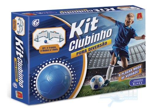 2 Traves Jogar Futebol Brincar 1 Bola E Placar - Azul 0