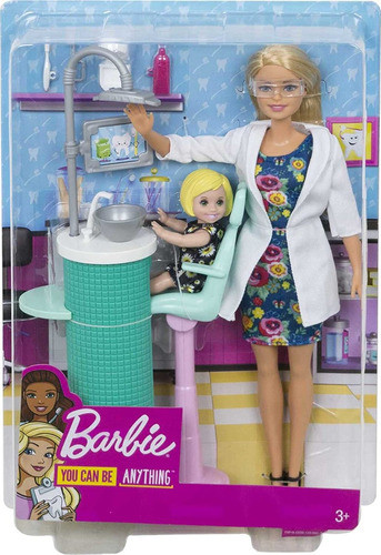 Muñeca Barbie Careers Blonde Dentist Theme Set 1