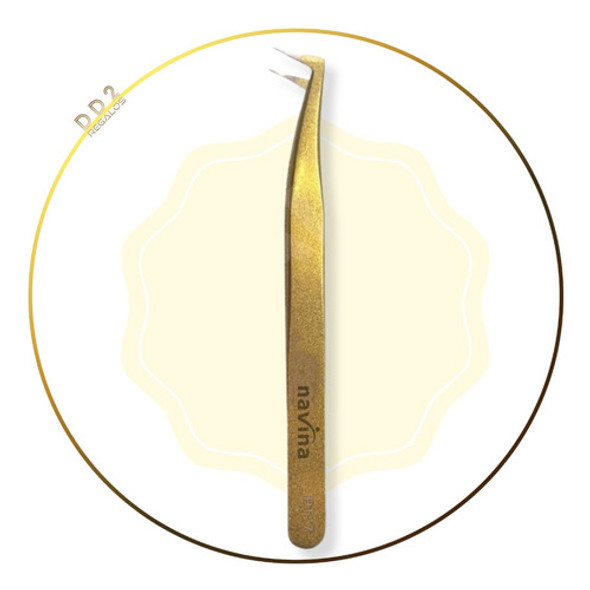 Pinza Dorado L Navina P/extensión Pestañas Volumen Ruso 0