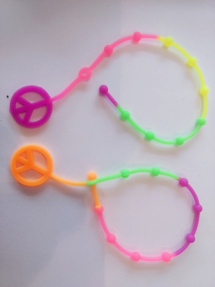 Pulsera Goma Fluo X 24 Und Cotillon / Cumpleaños / Fiesta 0