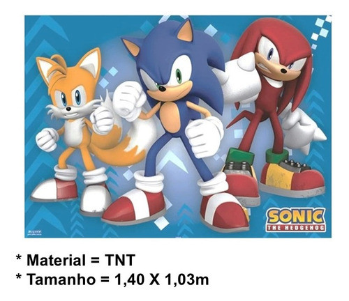 Kit Painel Festa Aniversário Sonic + Toalha De Mesa 1