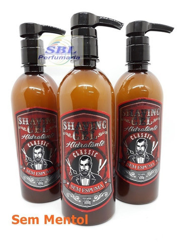 Shaving Gel Barbear Silver Line Classic Sem Mentol 3 X 500gr 0