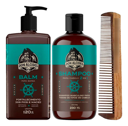 Balm Shampoo Cabelo Calico Jack E Pente Duplo Don Alcides 0
