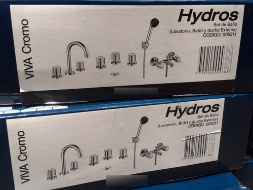 Grifería De Baño Completo Hydros Viva Cromo C/ Ducha Externa 1