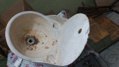 Lavabo Em Ferro Fundido Antigo Altura Total+- 40 Cm No Estad 0