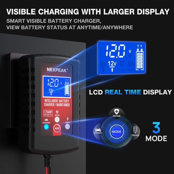 [paquete De 3] Cargador De Batera De Coche De 1.75 Amperios, 1