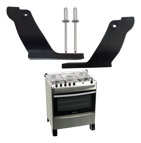 Conj Dobradiças Tampa Móvel Fogão Atlas New Fastcook Inox 5b 0
