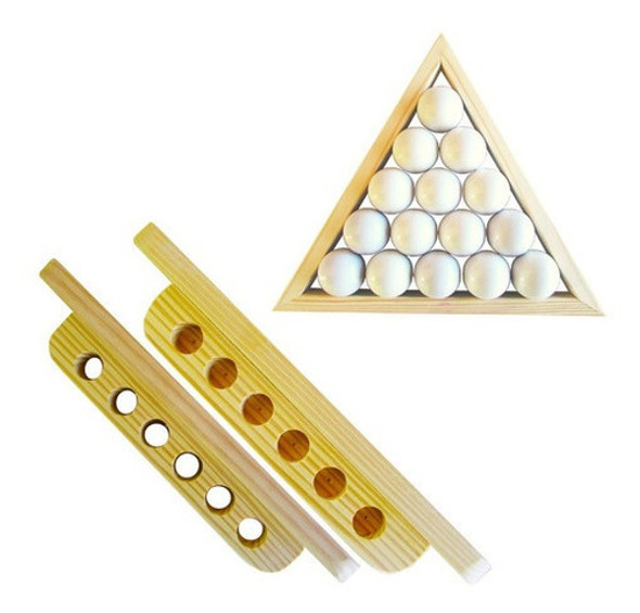 Kit Snooker Suporte Para Tacos + Triângulo De Sinuca Bilhar 0 Kit Snooker Suporte Para Tacos + Triângulo De Sinuca Bilhar 0