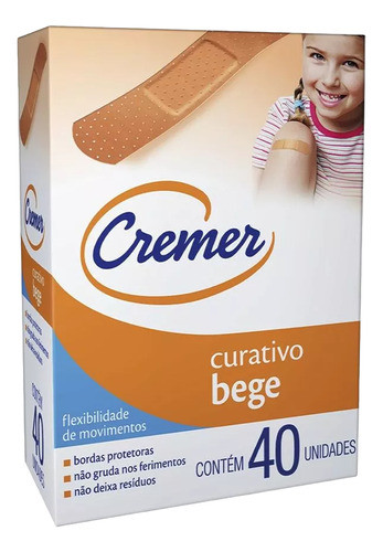 Curativo Cremer Bege Hipoalergênico Com 40 Un Kit C/12 Un 1
