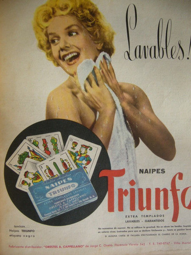 Naipes Triunfo / Publicidad De 1955 0