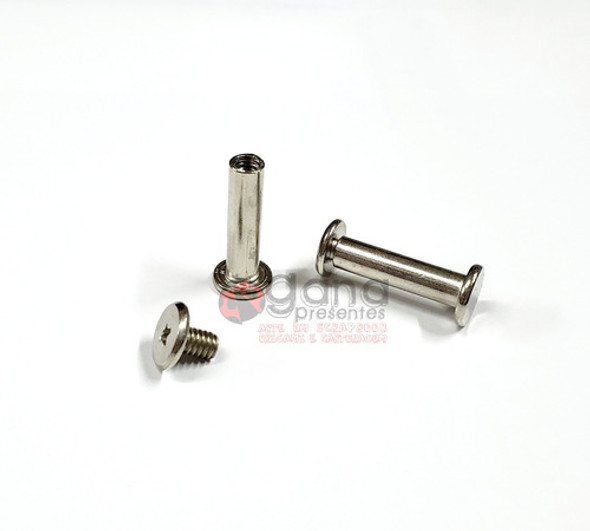 10 Pinos Ou Parafuso 2cm P/álbum Caderno Fichário Pasta 0