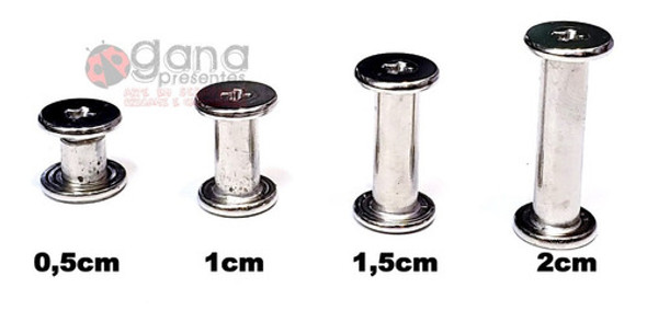 10 Pinos Ou Parafuso 2cm P/álbum Caderno Fichário Pasta 1