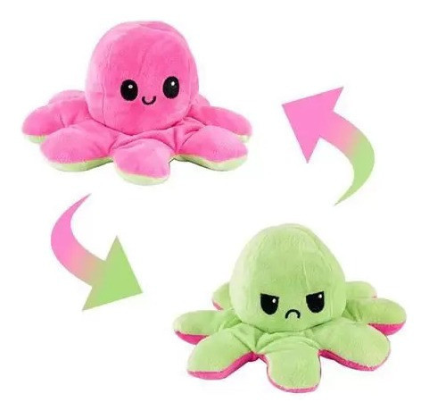 Polvo Grande Do Humor De Pelúcia Rosa E Verde 0