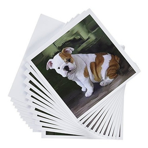 3drose British Bulldog Puppy Greeting Cards 6 X 6 0