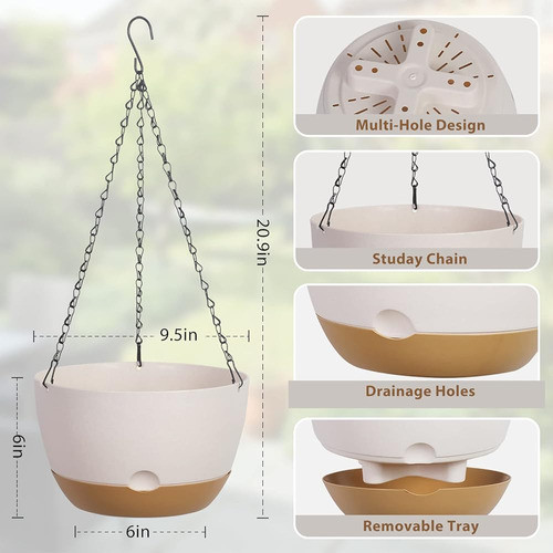 Bheadcat 3 Pack Juego De Macetas Colgantes, Maceta Colgante 1