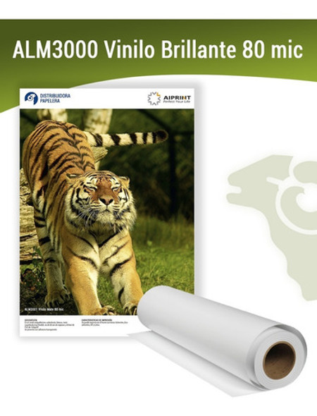 Rollo Vinilo Imprimible Blanco Brillante Adhesivo 1.27x1 Mt 1
