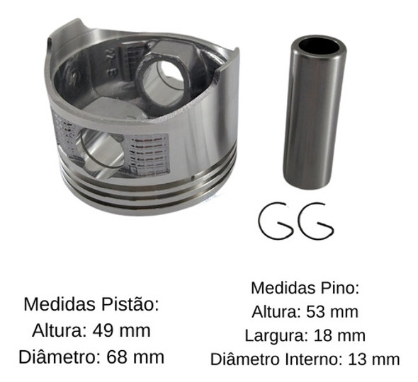 Jogo Do Pistão (+0,25mm) Do Motor B4t 6.5hp - Branco Toyama 1
