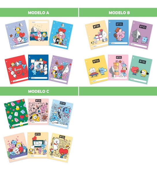 Carpeta Escolar N°3 + 6 Separadores - Bt21 M01 Kpop 1