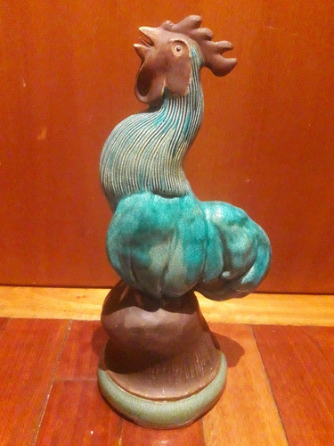 Figura De Gallo Cerámica Antiguo Chino 0