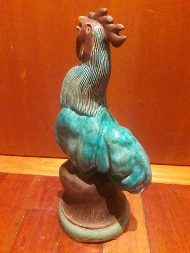 Figura De Gallo Cerámica Antiguo Chino 1