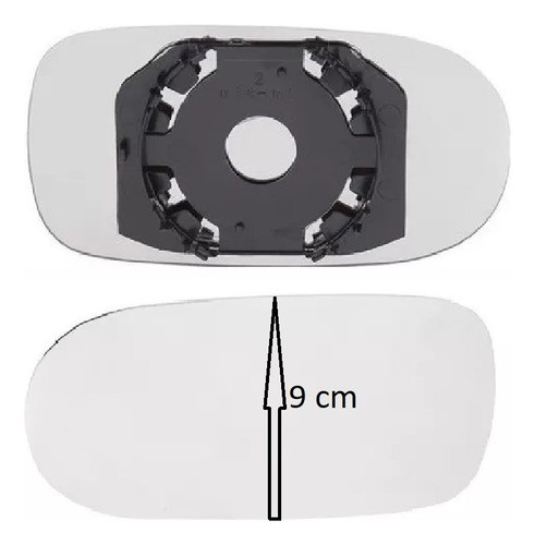 Vidrio Espejo Fiat Siena 01 18  9 Cm Con Base Izq. 1