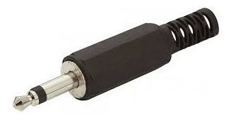 10 Peças - Plug P2 Mono Plastico 3,5mm Para Cabo Preto 1