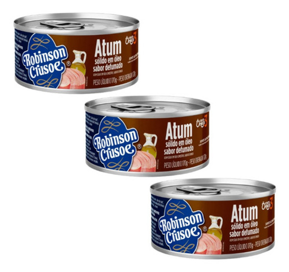 Kit 3 Atum Sólido Em Óleo Defumado Robinson Crousoe 170g 0
