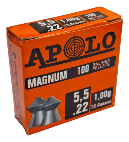 Balines Apolo Magnum Cal 22 5,5 Mm 100gr X100 Unidades 0