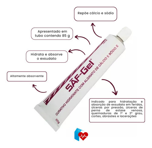 Saf Gel Curativo Alginato De Cálcio E Sódio 85g Convatec 1